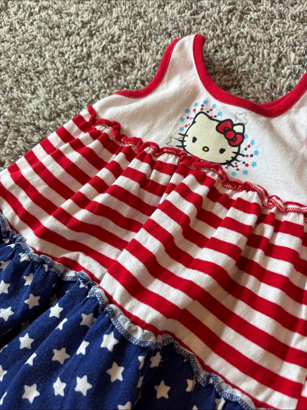 Hello Kitty Red, White & Blue Star Stripe Sundress